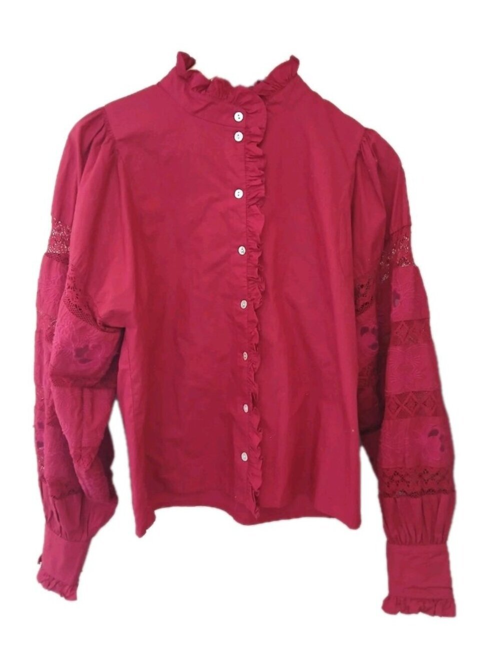 Love The Label Lace Puff Sleeve Blouse